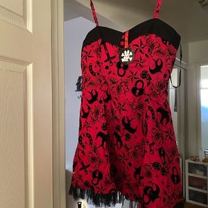 Rockabilly red and black dress